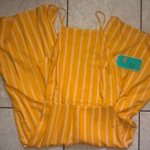 Yellow striped romper